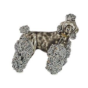 Vintage Ceramic Spaghetti Poodle Figurine Gray Color